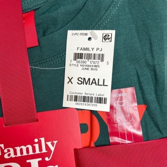 Macy’s Family PJs Pajamas Women's Merry Jingle Mix It Pajama Set XS New - Picture 3 of 6